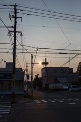 地方都市の夕暮れ