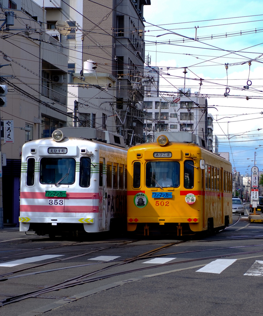 阪堺電車ぶらり撮影〜すれ違い