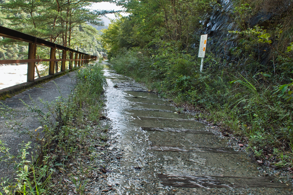 線路跡-豪雨のあと