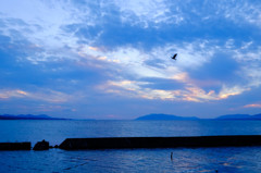 宍道湖の日入り