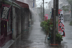 台風5号の猛列な雨