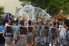 じゃんじゃん水かけ(富岡八幡宮例大祭8)