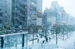 ある雪の日の秋葉原(UDXから駅を見下ろす2)