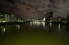 清洲橋から眺める夜景(首都高速9号深川線)