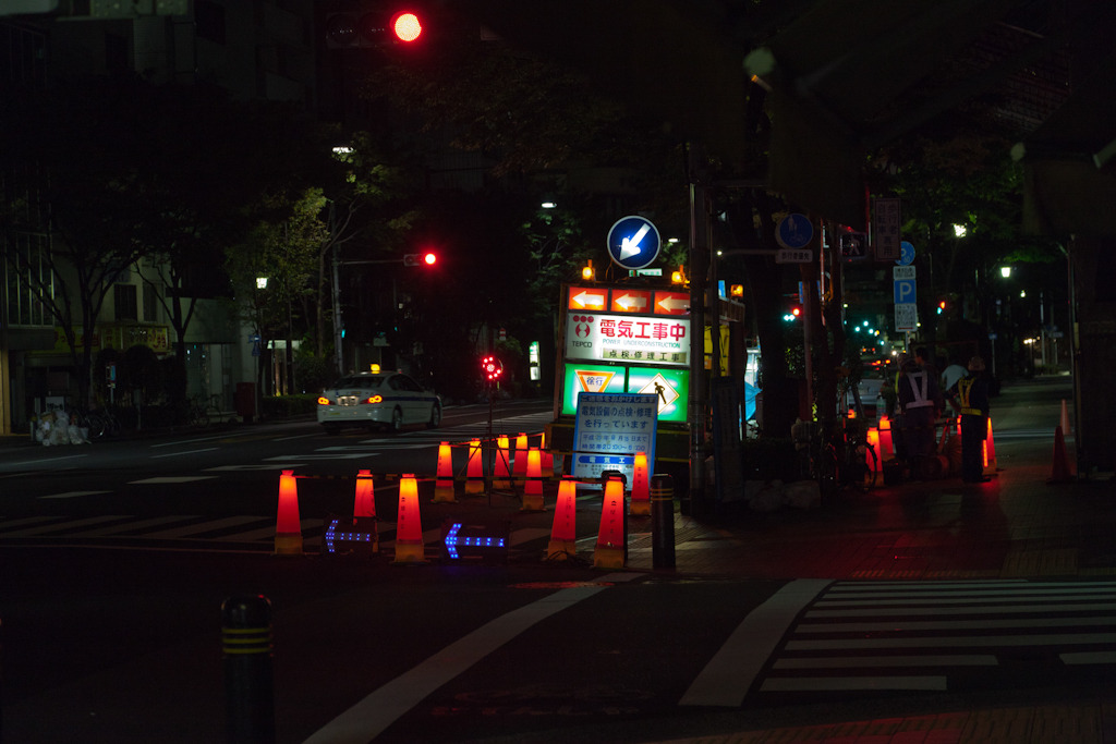 夜の工事現場