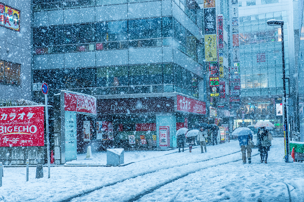 ある雪の日の秋葉原(秋葉原公園付近)