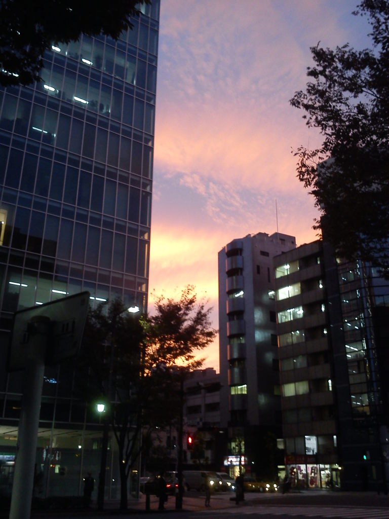 夕焼けと夜景