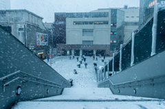 ある雪の日の秋葉原(UDXから駅を見下ろす)