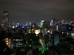夜の虹色東京タワー