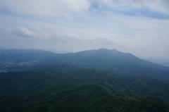 筑波山と虹 2013年6月23日 筑波空撮