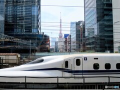 のぞみN700Sと東京タワー
