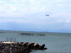 中部国際空港を飛び立つ飛行機