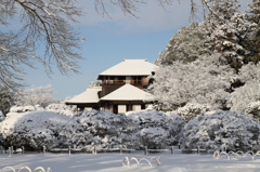 雪の偕楽園
