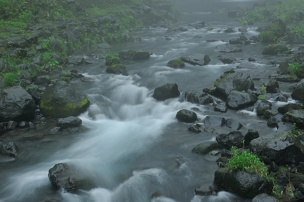 7月　霧より出る流れ