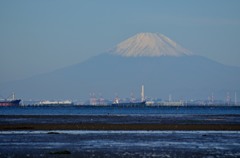 干潟からの富士