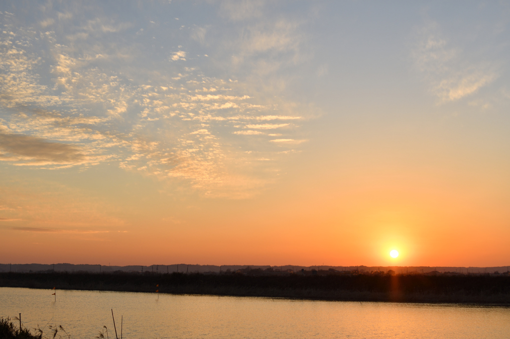 夕日【印旛沼】