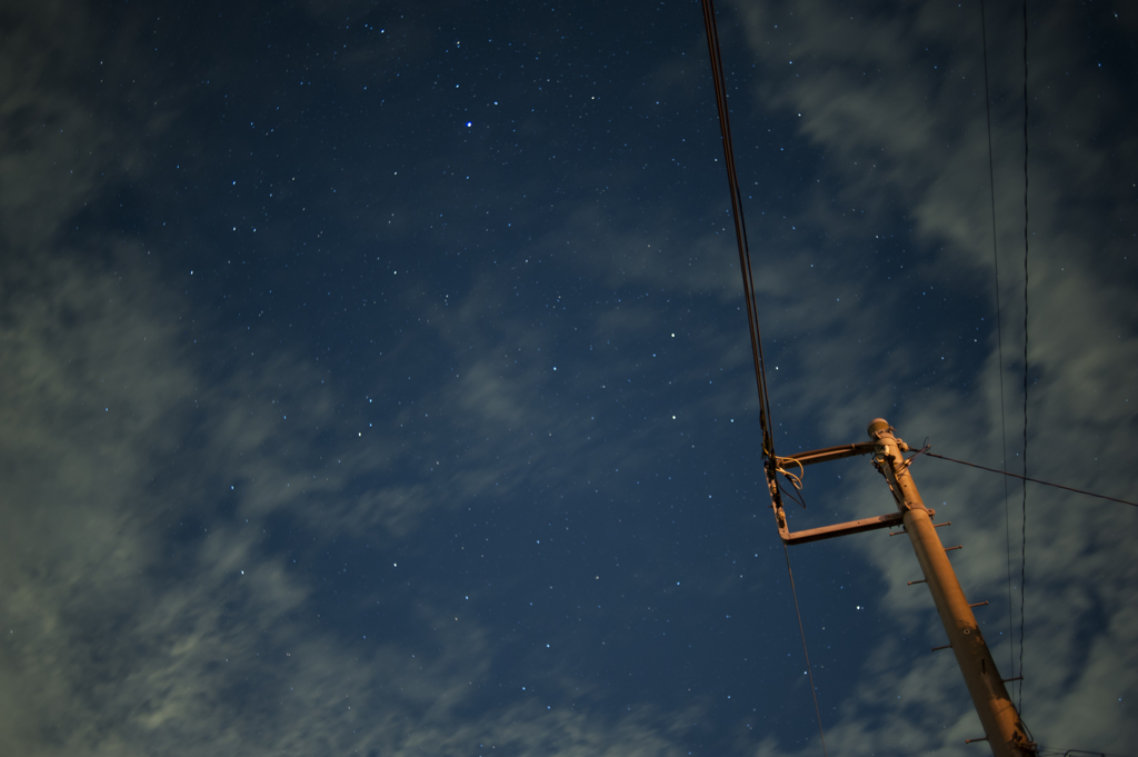 庭からの夜空