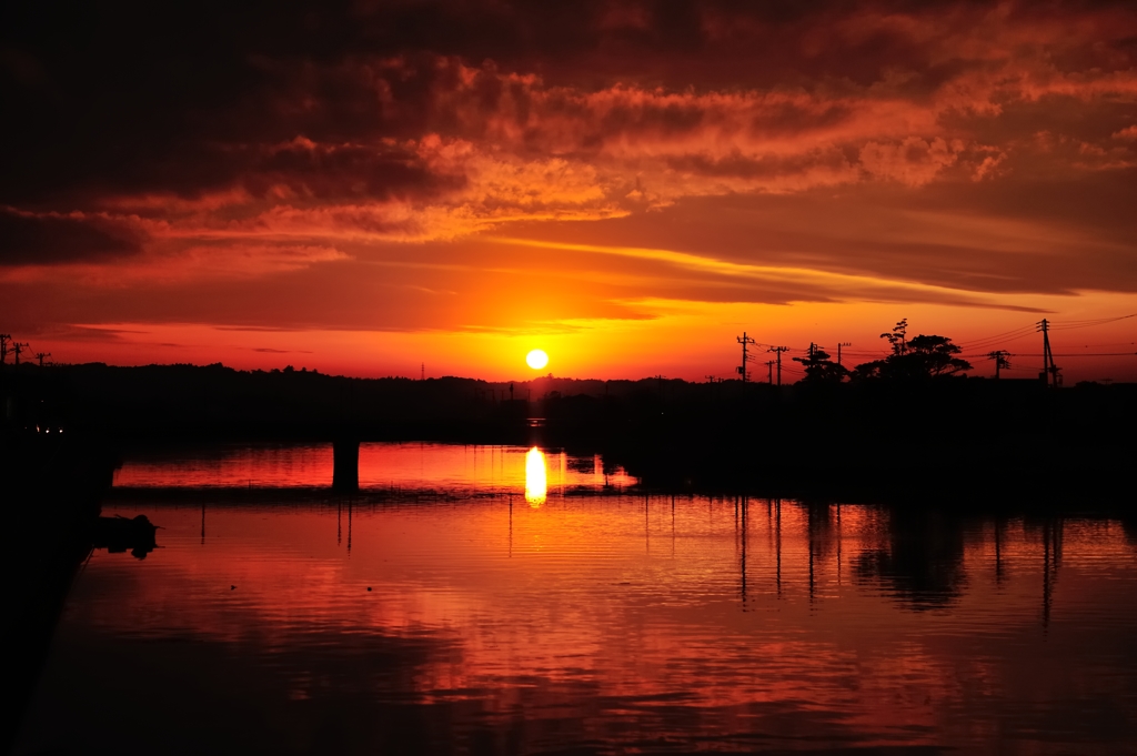 夕焼け【千葉県　夷隅川】