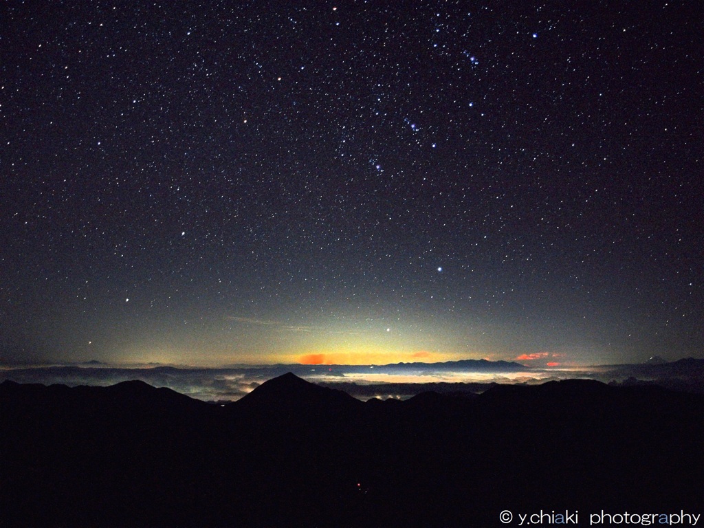 北アルプスの星空