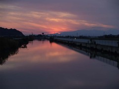 大牟田市の黒崎干拓の夕暮れ・・・