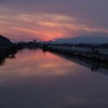 大牟田市の黒崎干拓の夕暮れ・・・