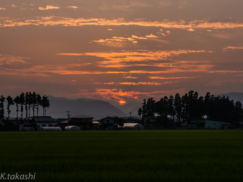 ドラマチックな夕焼け