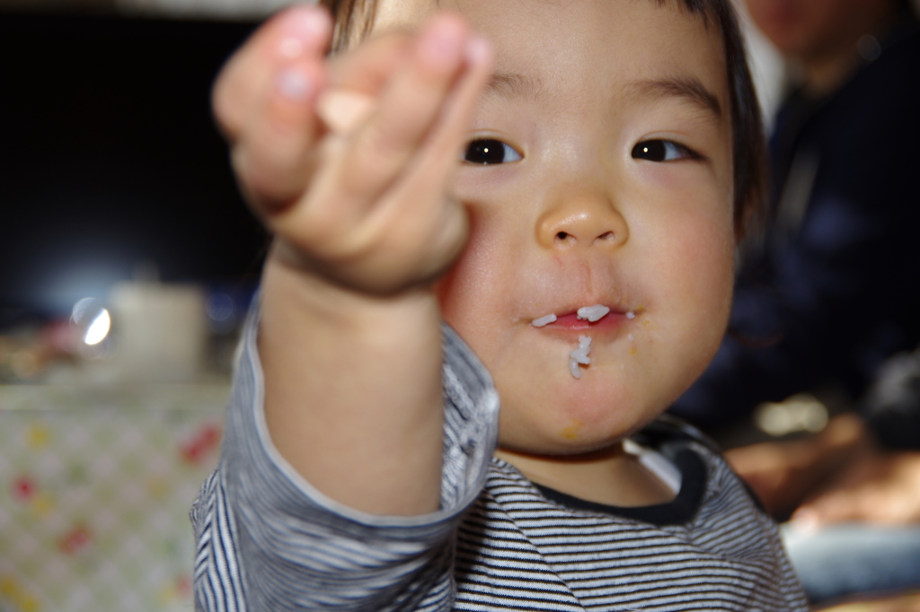 食事中よ