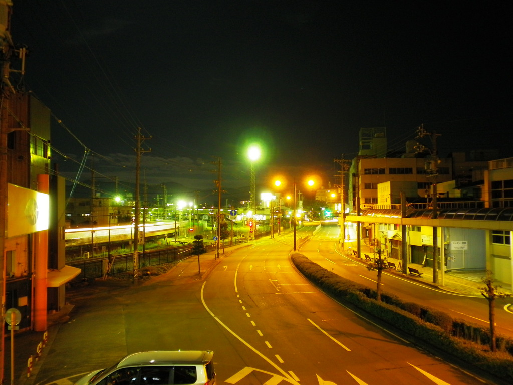 夜の伊勢市駅前①