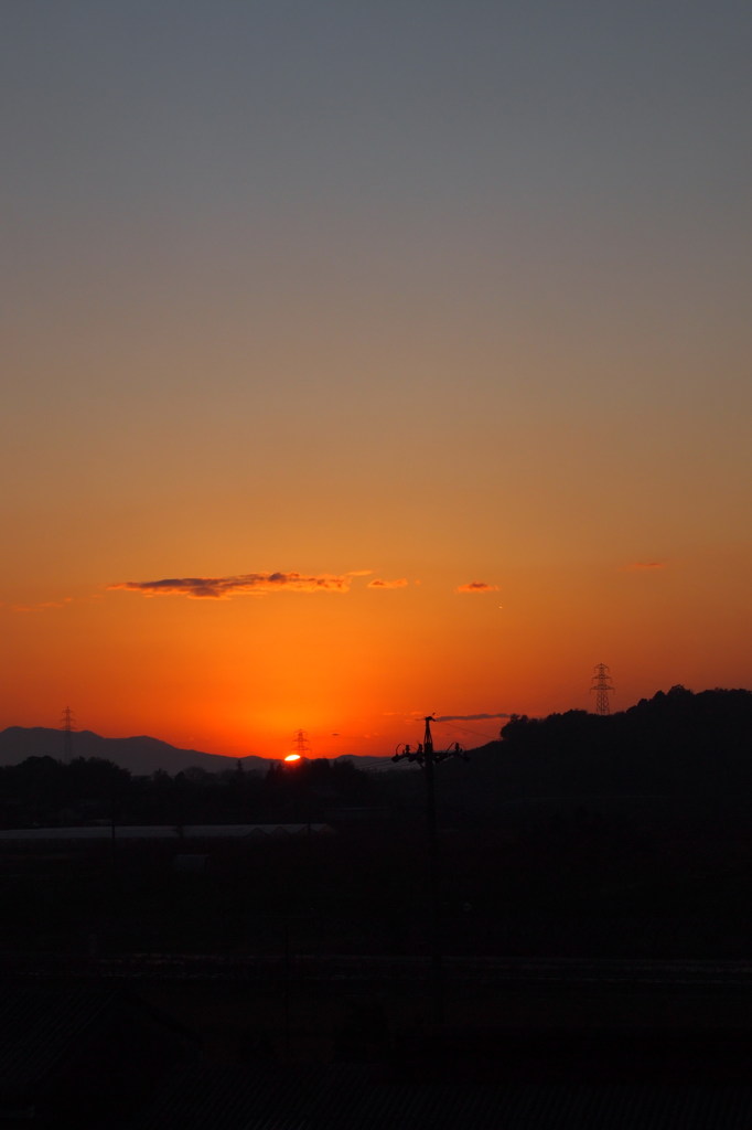 夕日が沈む瞬間