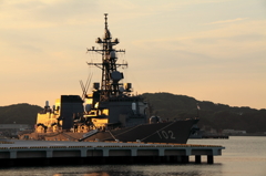 the bright colors of the sunset - JMSDF 