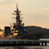 the bright colors of the sunset - JMSDF 