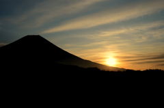 初日の出と富士山