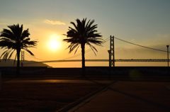 夕方の明石海峡大橋（その１）