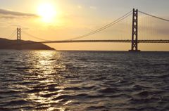 明石海峡大橋夕方（三井アウトレットから）