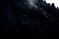 光輝く雪山