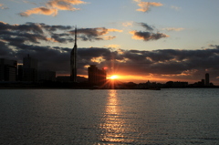 ももち浜海岸夕日