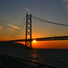 橋と夕日