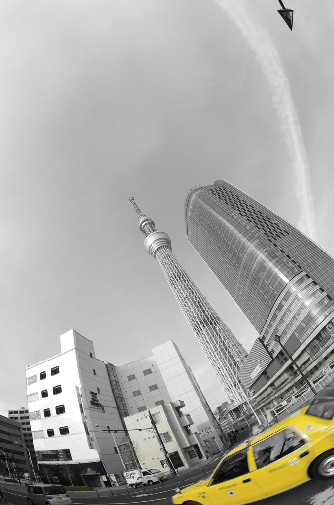 スカイツリーとタクシー