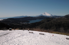 芦ノ湖と富士山