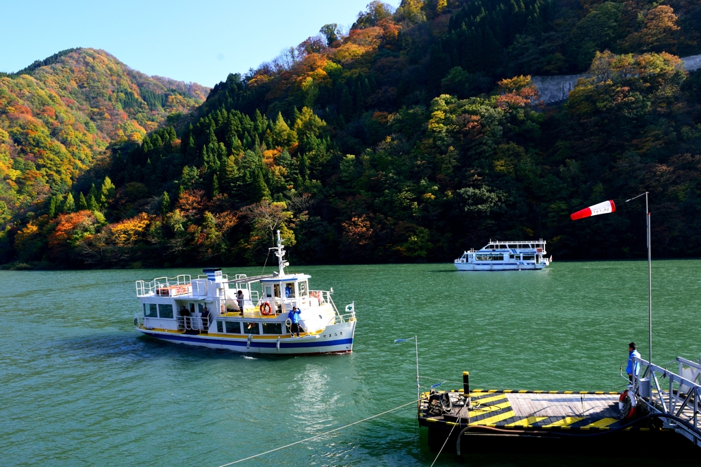 紅秋　庄川峡船の旅１