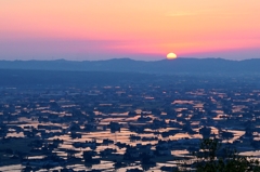 砺波平野散居村夕景　第2ステージ　日没