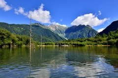 絶景・上高地　大正池から望む穂高連峰