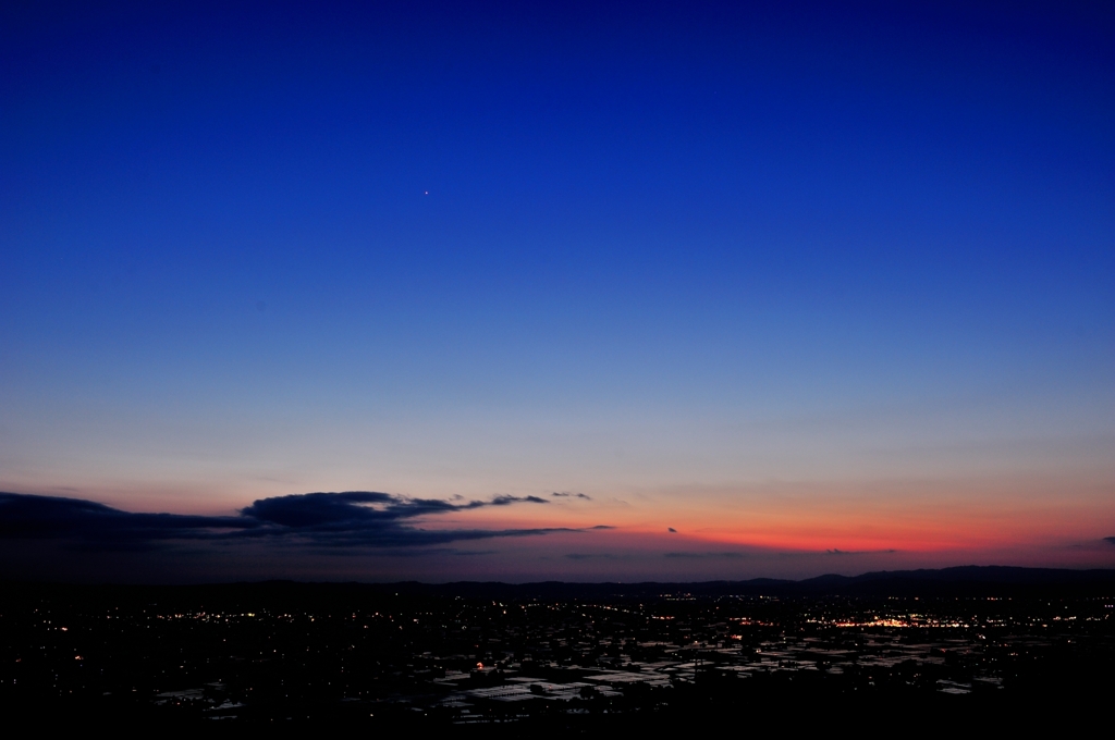 絶景　砺波平野 散居村夕景Ⅳ