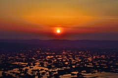 美しき散居村夕景