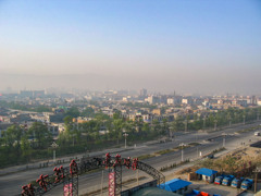 2005年中国の旅２　ホテルの部屋から眺める市内光景１＠山西省 運城