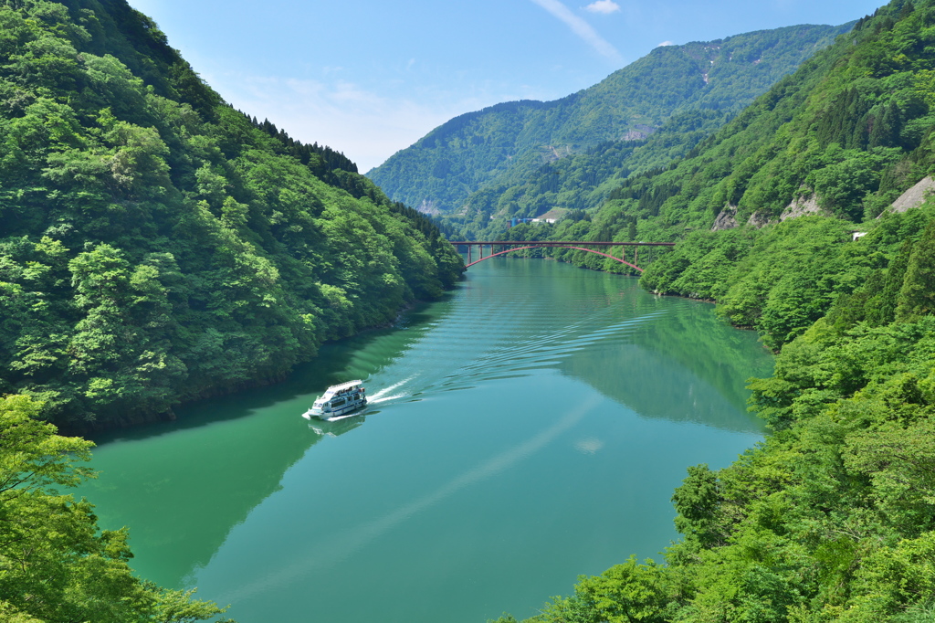 新緑庄川峡