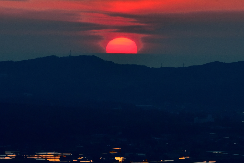 絶景　散居村　落日＜拡大版＞