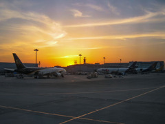 2005年中国の旅２　黄昏関空着