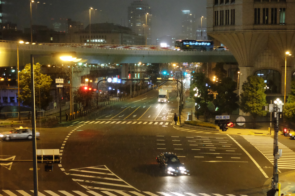大阪　雪が降ってきました！