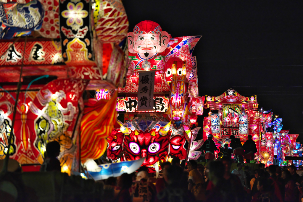 夜高行燈 揃い踏み　＠庄川観光祭